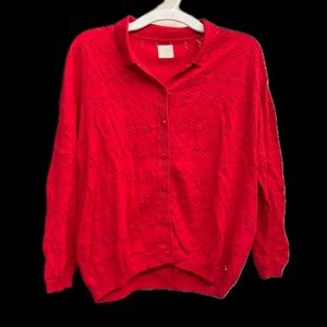 DES PETITS HAUTS red lightweight cardigan